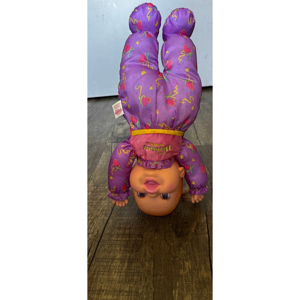 Vintage Toy Biz Baby Headstand Surprise Doll Purple Heart Jumpsuit 90s Toy